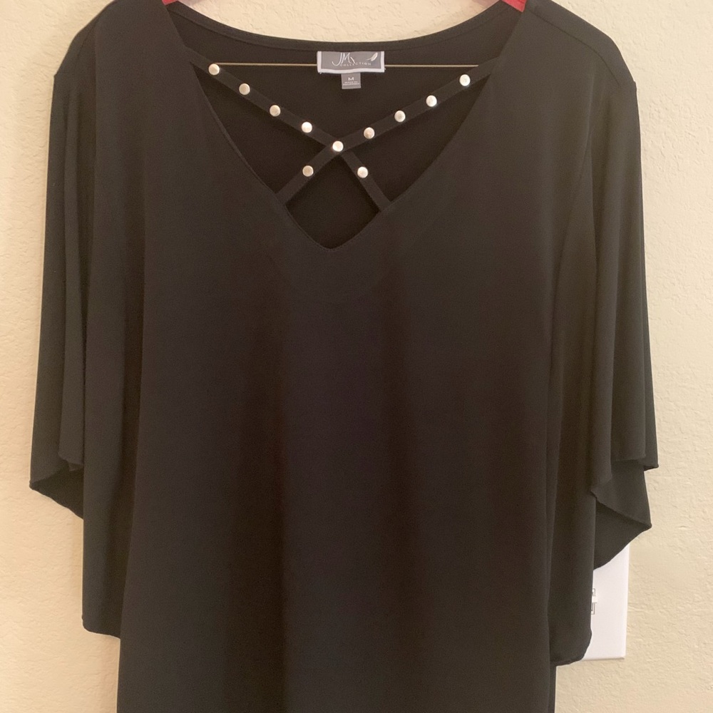 2/$20 - JM Collection Black Blouse - Size Med